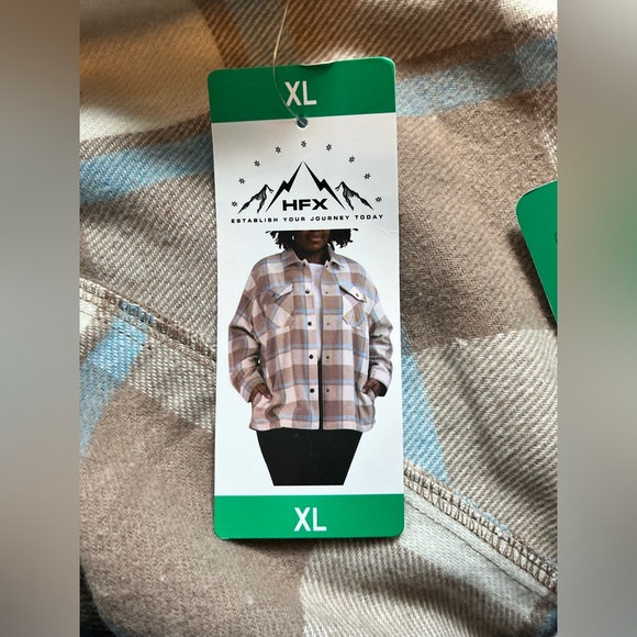 HFX Ladies’ Shirt Jacket Relaxed Fit Warm Shell Blue/Tan Large Sz XL - Picture 15 of 16